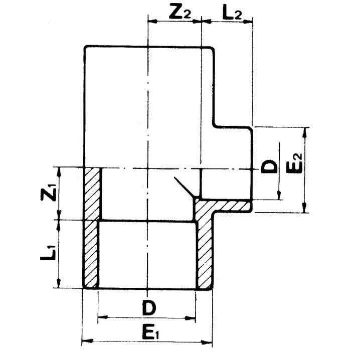 Pièce en T 90° de réduction PVC - À coller - Sous pression