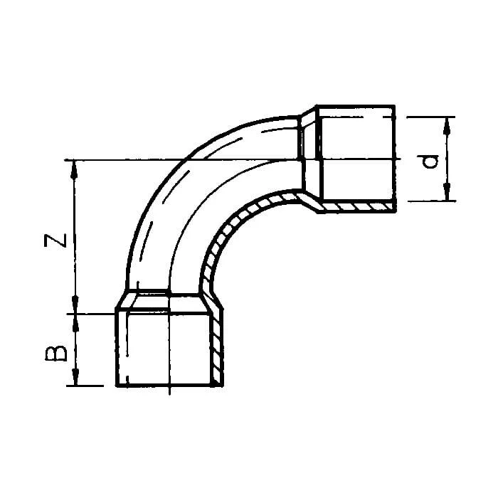 Courbe 90° PVC - À coller - Sous pression