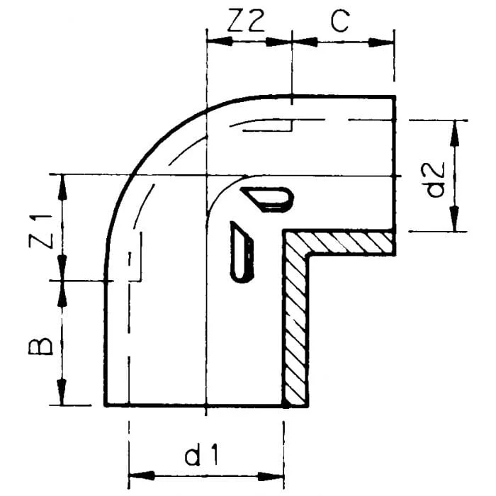 Coude de réduction 90° PVC - À coller - Sous pression