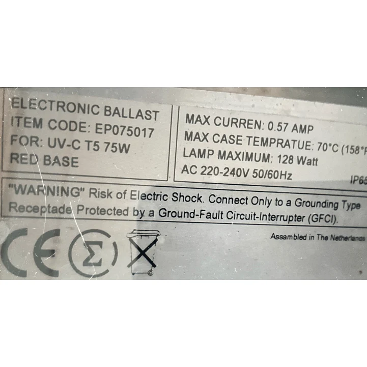 Ballast partie electr. Ultraflex 75W (nouveau)