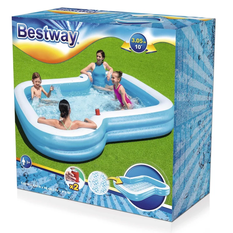 Bestway sunsational zwembad familiebad 305cm x 274cm x 46cm