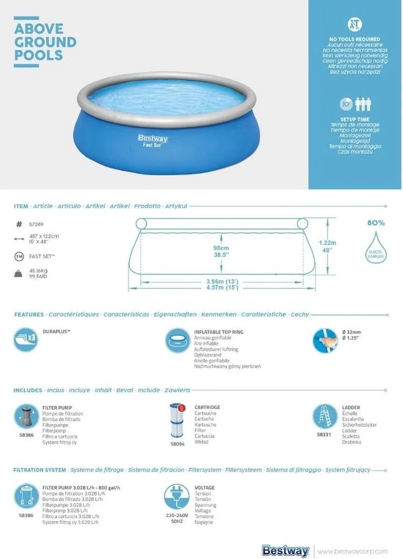 Bestway Fast Set Ø457cm x 122cm