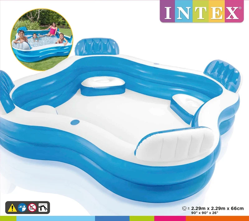 Intex Swim Center Family Pool zwembad vierkant 229 cm x 229 cm x 66 cm