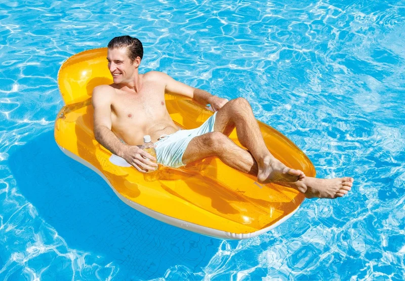 Intex Chill 'N Float luchtmatras 163cm x 104cm - Oranje