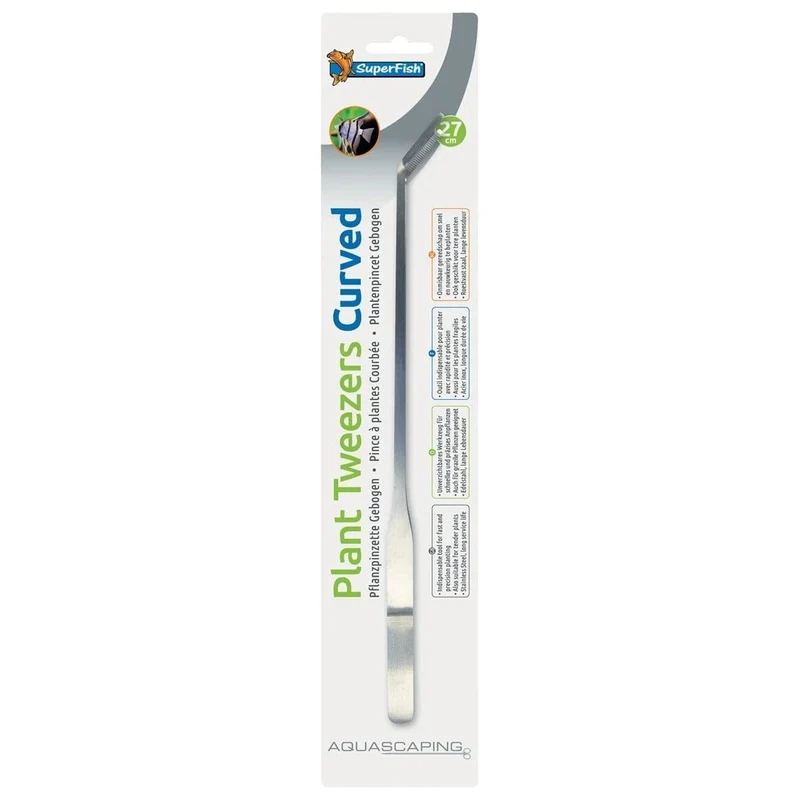 SF STAINLESS STEEL PLANT TWEEZERS 27 CM CURVED