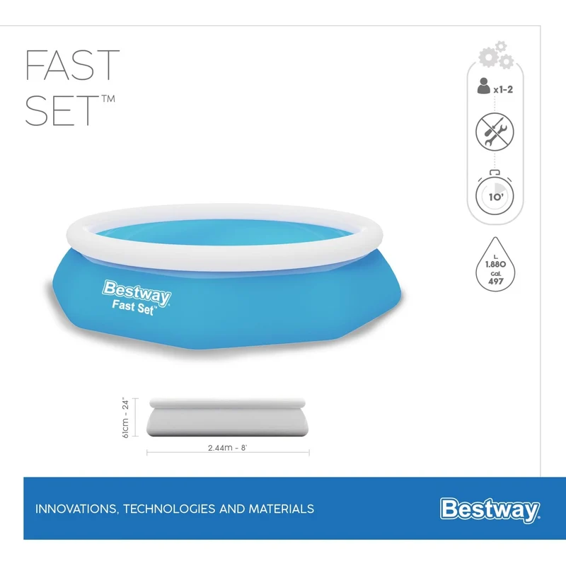 Bestway Fast Set zwembad Ø244cm x 61cm + filterpomp
