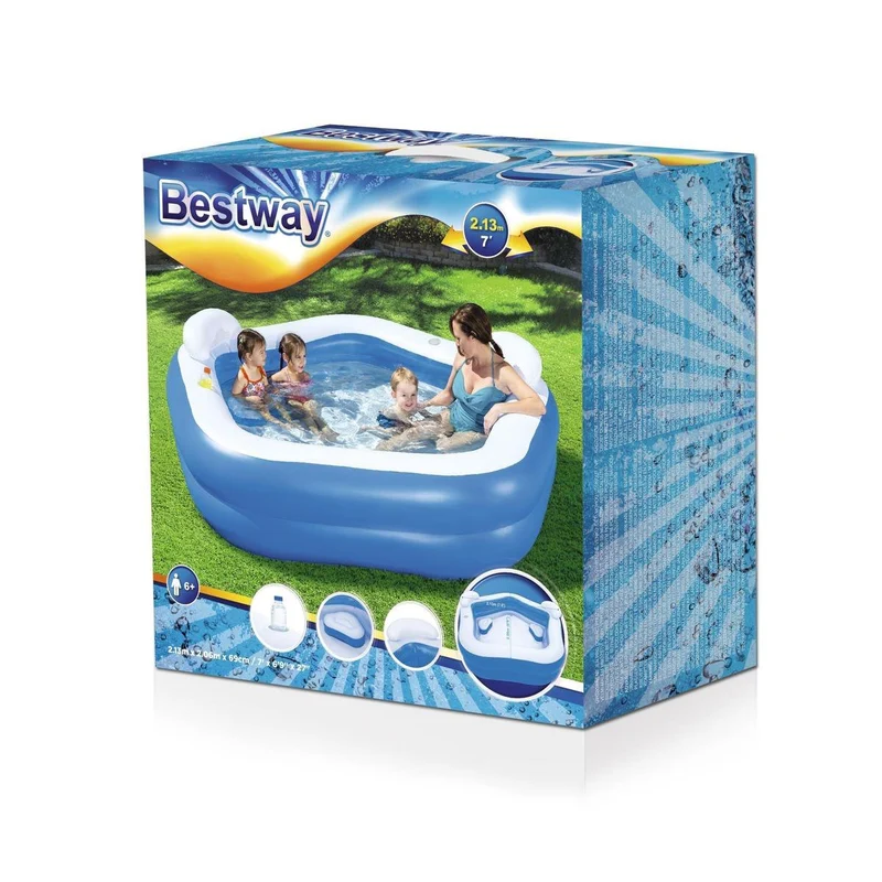 Bestway vijfhoekig familiezwembad 213cm x 207cm x 69cm