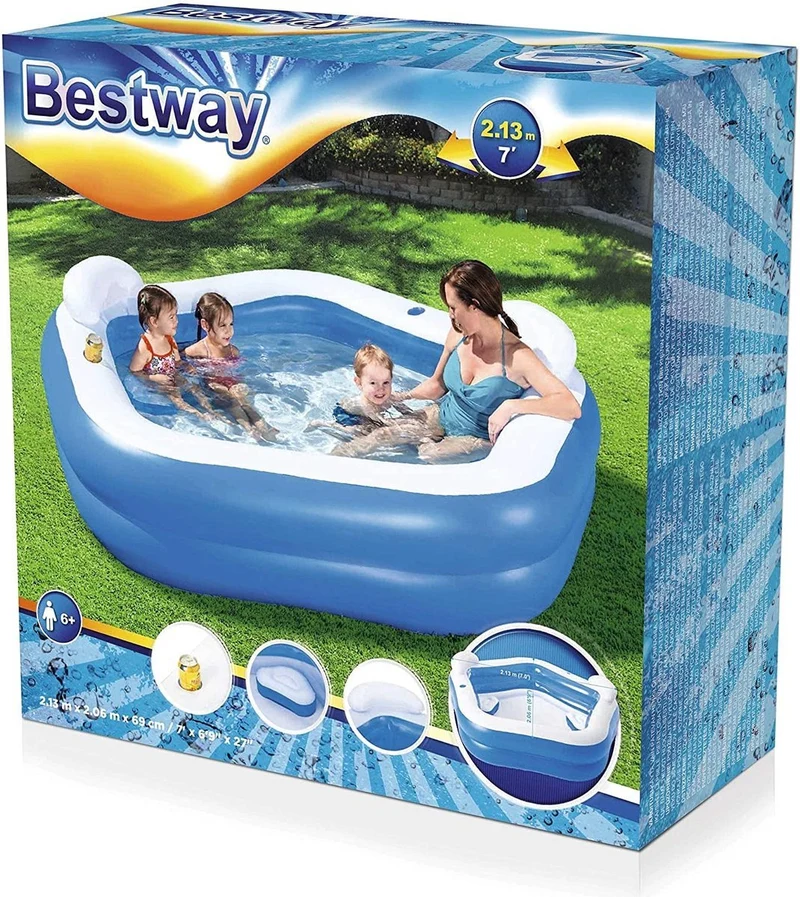 Bestway vijfhoekig familiezwembad 213cm x 207cm x 69cm