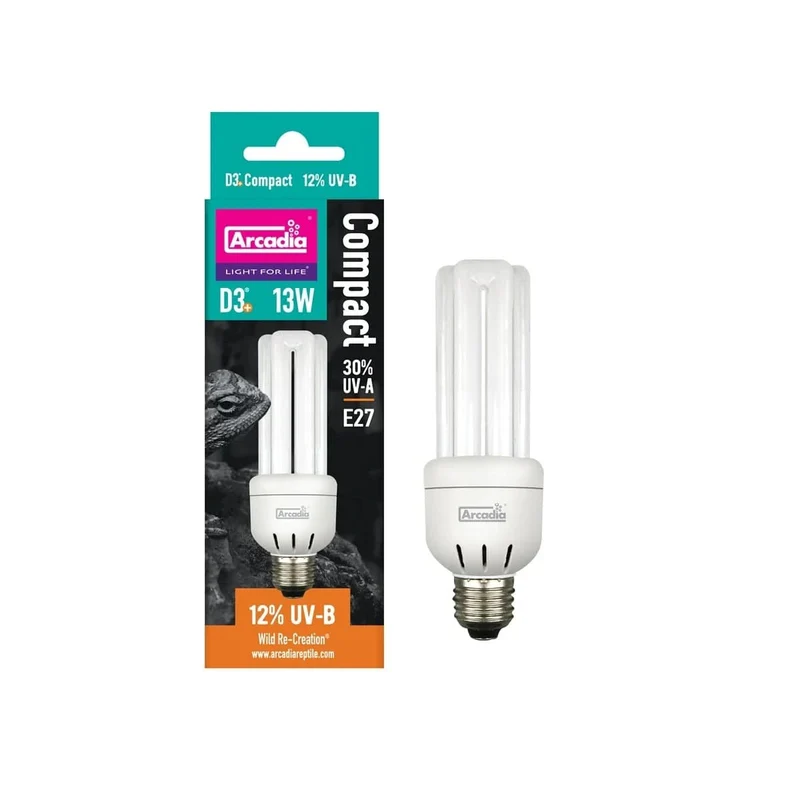 ARCADIA MINI TRIPLE U D3+ 12% SCREW IN COMPACT 13 WATT