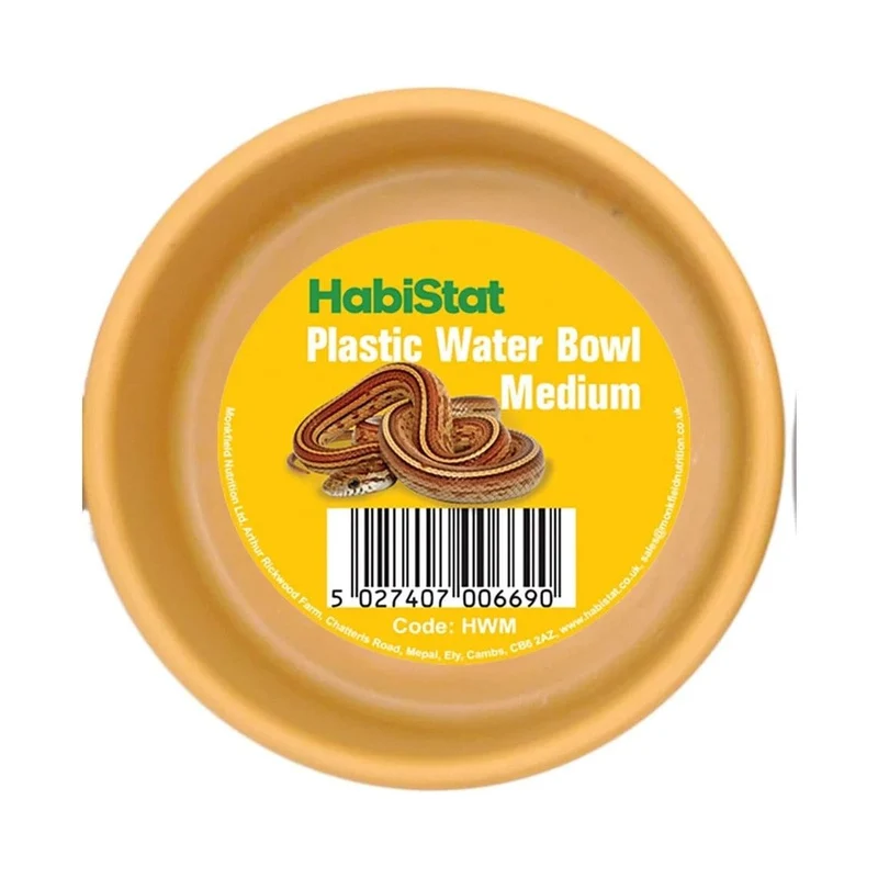HABISTAT ROUND PLASTIC WATER BOWL MEDIUM 9 X 9 X 3.5CM