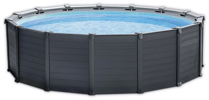 Intex Graphite Grey Panel zwembad - 478 x 124 cm - met zandfilterpomp en accessoires