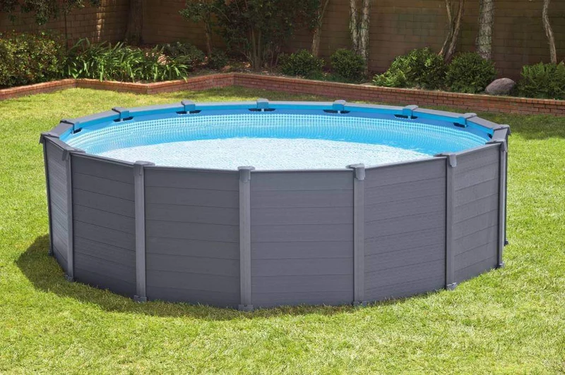 Intex Graphite Grey Panel zwembad - 478 x 124 cm - met zandfilterpomp en accessoires