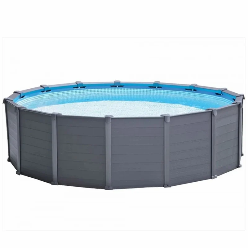 Intex Graphite Grey Panel zwembad - 478 x 124 cm - met zandfilterpomp en accessoires