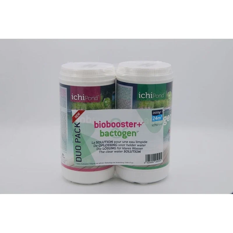 Duo Pack 24000 – Biobooster+ & Bactogen – Micro-organismes et filtration active / Biobooster 24M³ & Bactogen 40M³