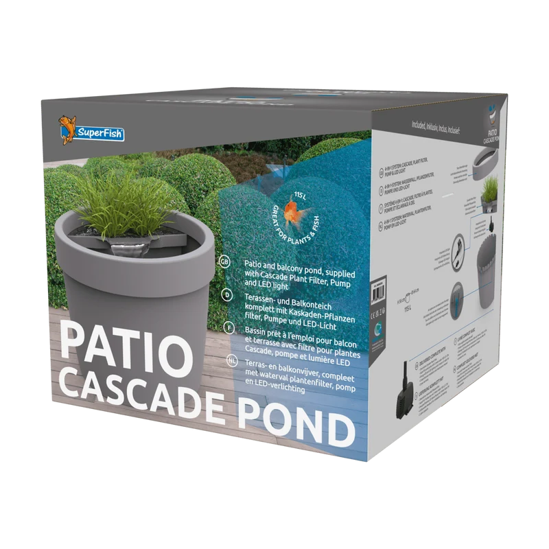 Superfish Patio Pond Cascade - Bassin prêt à l'emploi pour terrasses avec petite cascade (Capacité : 115 litres)