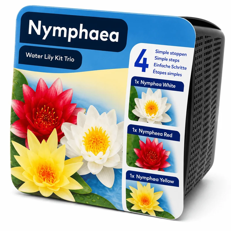 🌈 Kit Trio Nénuphar Prêt à Planter Aquifleur – 3 couleurs avec Paniers, Terreau & Gravier