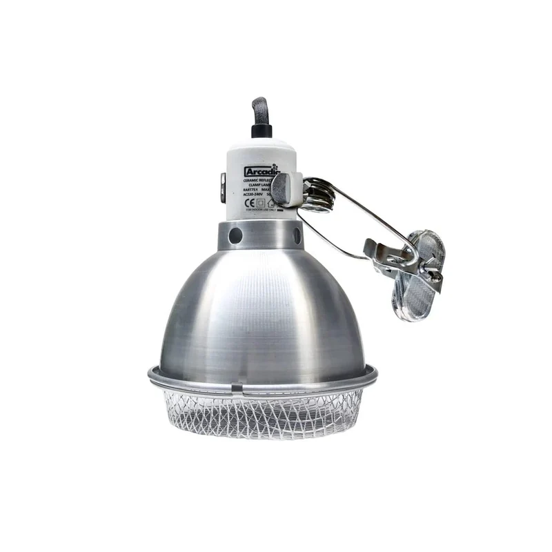 ARCADIA REFLECTOR CLAMP LAMP WITH CERAMIC HOLDER E27 14CM STAINLESS STEEL