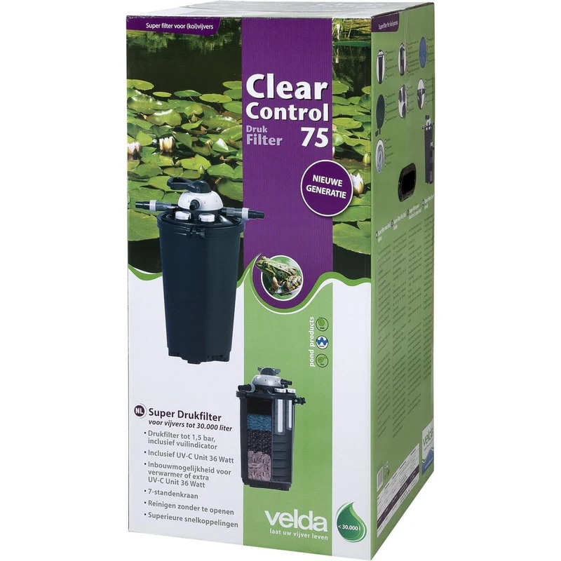 Clear Control 75 + Filtre à pression UV-C + Unité UV-C 36 W - Velda