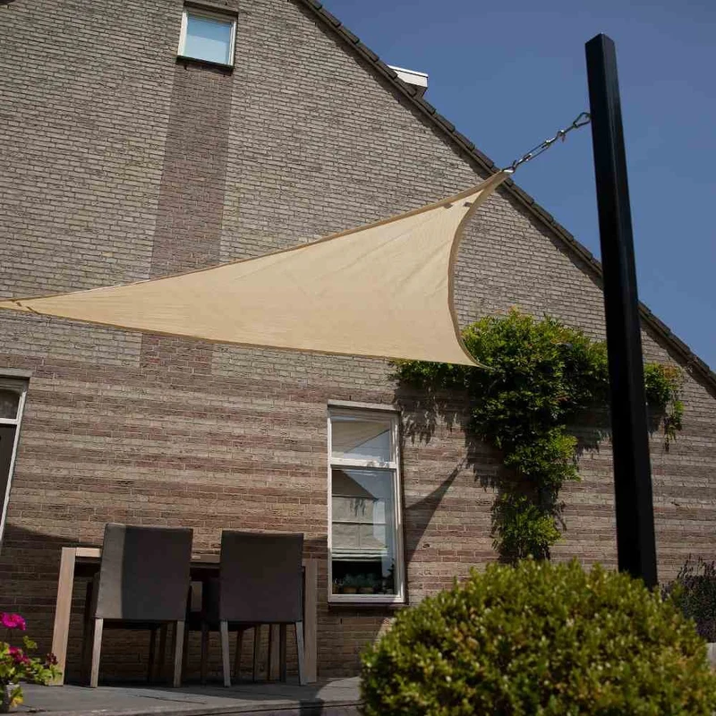 Toile d'ombrage triangle 5M x 5M x 5M - Couleur Crème