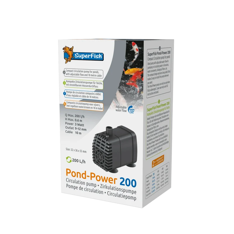 Pond-Power 200 - Pompe de circulation ou pour petits jeux d'eau - Superfish