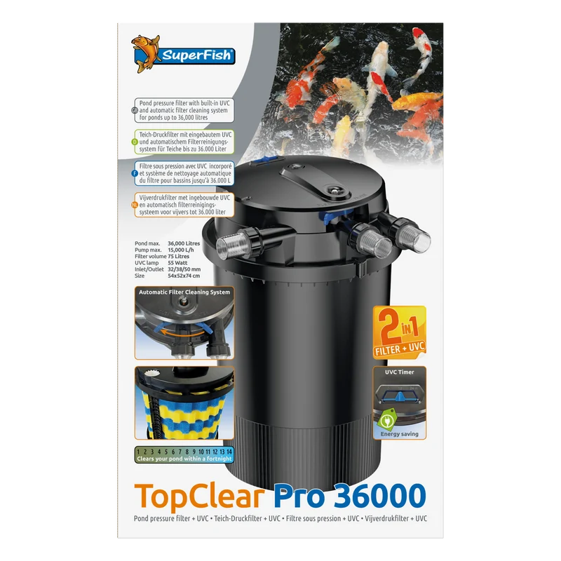 TopClear PRO 36000 avec UV 55W - Filtre sous pression seul - Superfish