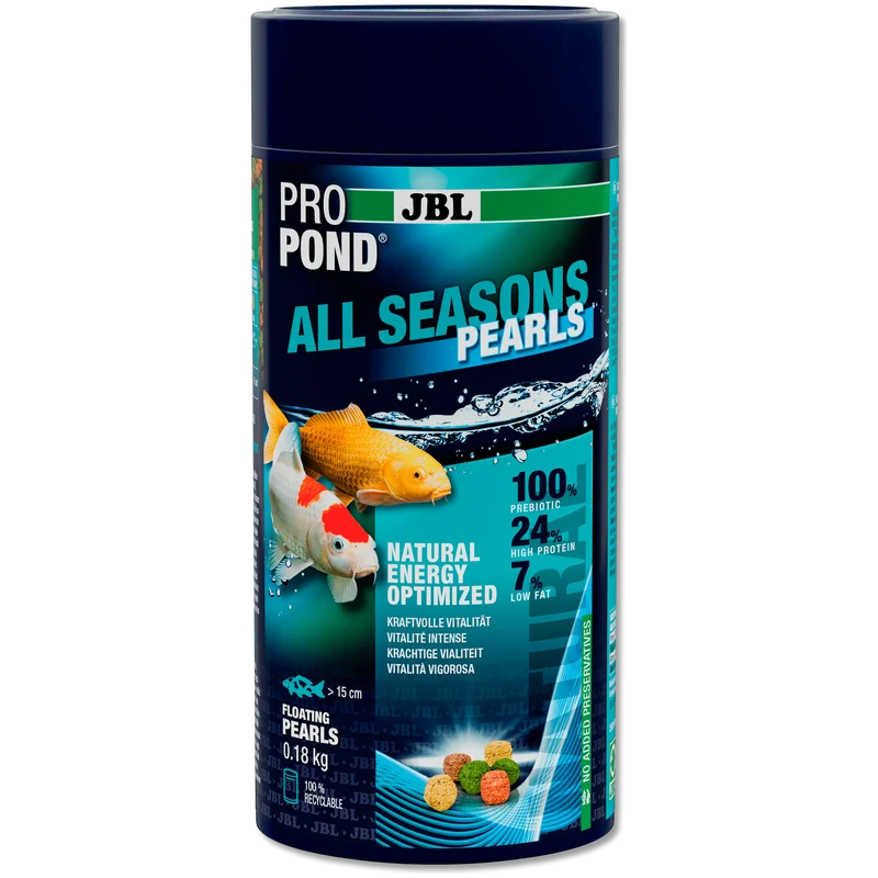 JBL ProPond All Seasons Pearls - 1L/0.18kg - Granulés 4 saisons pour carpes koï et autres poissons de bassin
