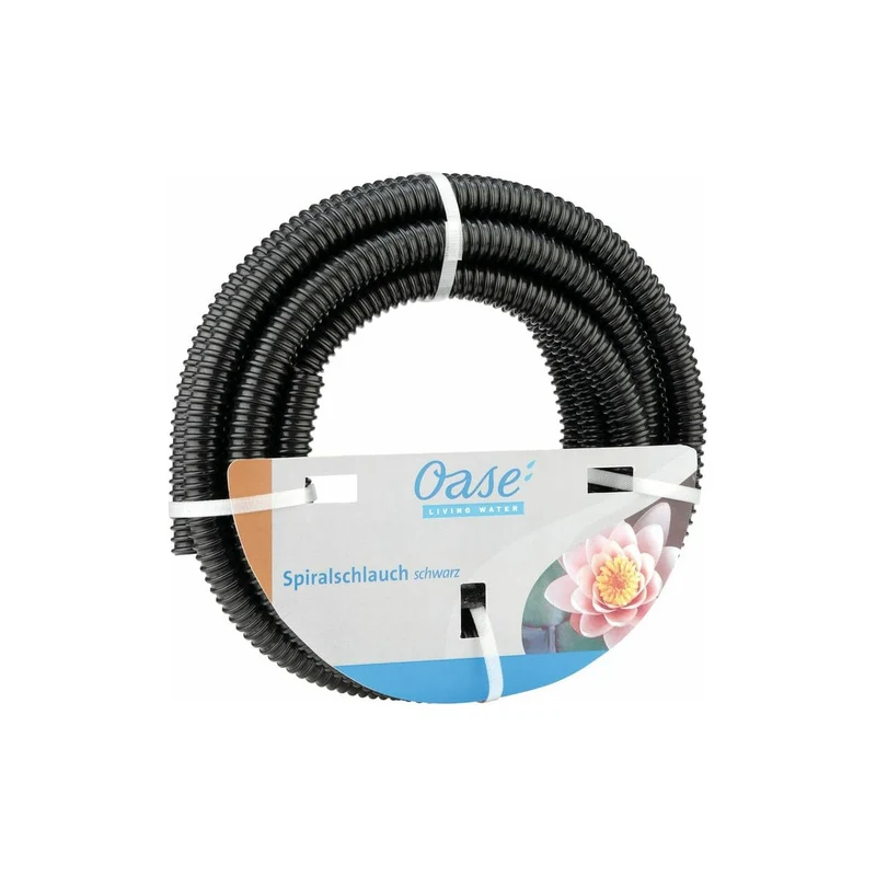 Tuyau spiralé noir 38mm - 1 1/2" - En rouleau de 5M - Oase