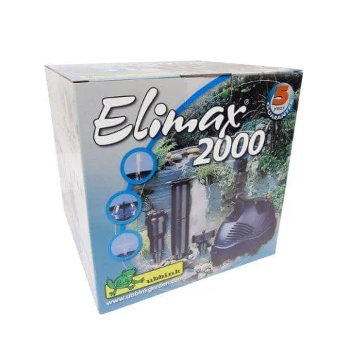 ELIMAX 2000 - pompe fontaine de bassin - Qmax(l/h) 2200, 35w, Hmax(m) 2,20, 1/2" - cloche d'eau 100cm, volcan H130x100 cm, jet moussant 20cm