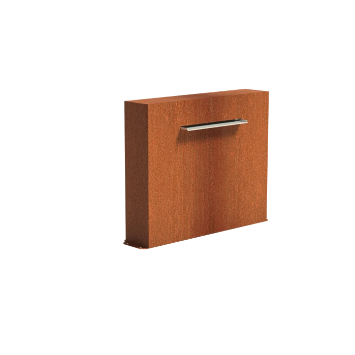 Mur avec lame d'eau 60CM en acier corten (avec pompe) - 120 x 100 x 25CM