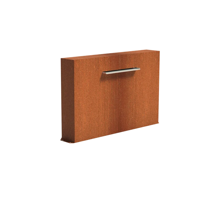 Mur avec lame d'eau 60CM en acier corten (avec pompe) - 150 x 100 x 25CM