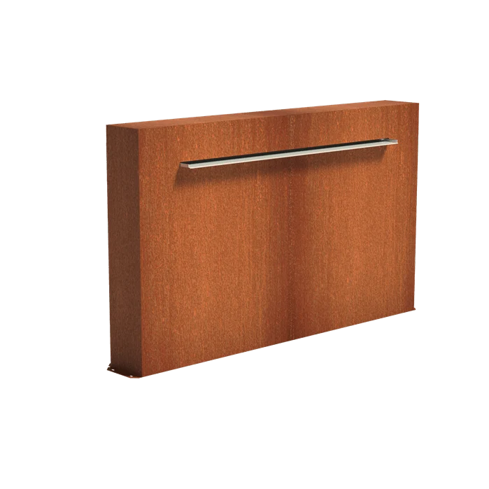 Mur avec lame d'eau 150CM en acier corten (avec pompe) - 200 x 120 x 25CM