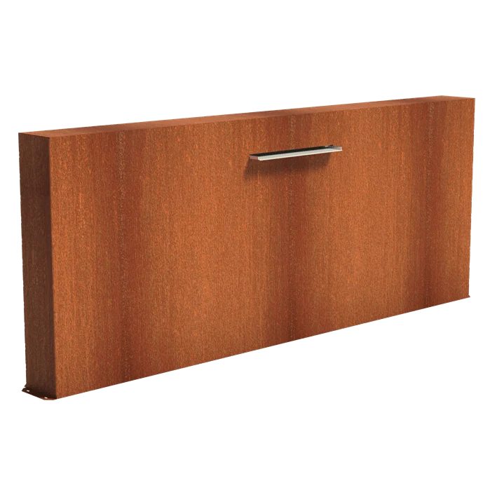 Mur avec lame d'eau 60CM en acier corten (avec pompe) - 300 x 120 x 25CM