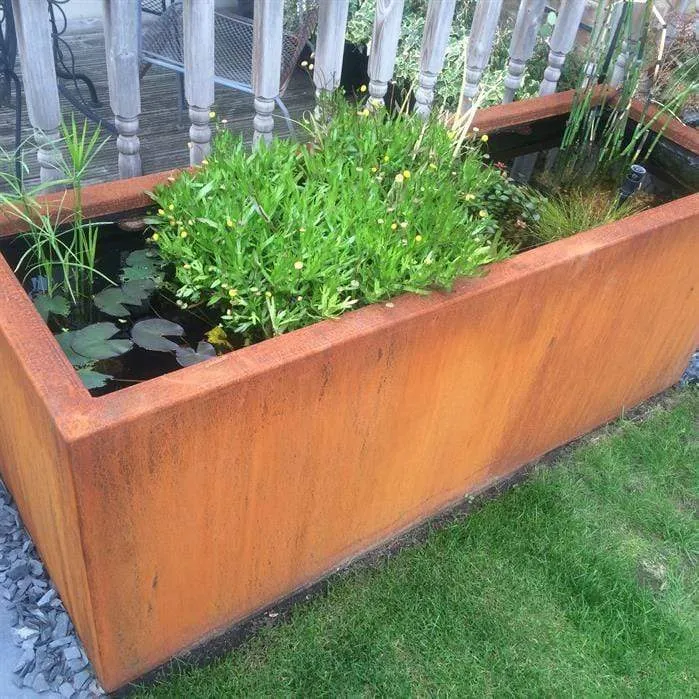 Bassin en acier corten 300 x 25 x 60 - 450L