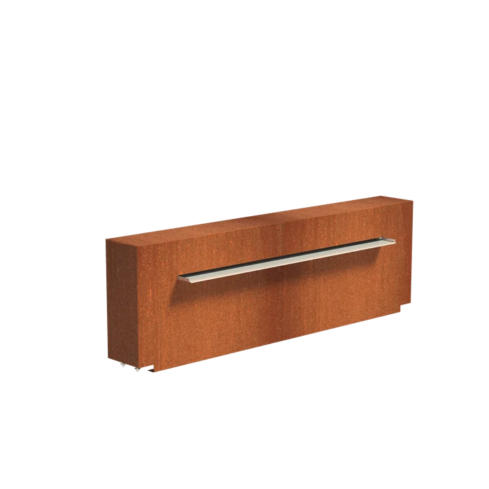 Bassin en acier corten 300 x 25 x 60 - 450L