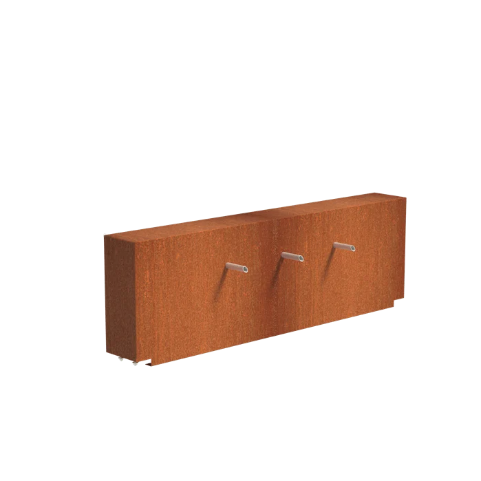 Bassin en acier corten 300 x 25 x 60 - 450L