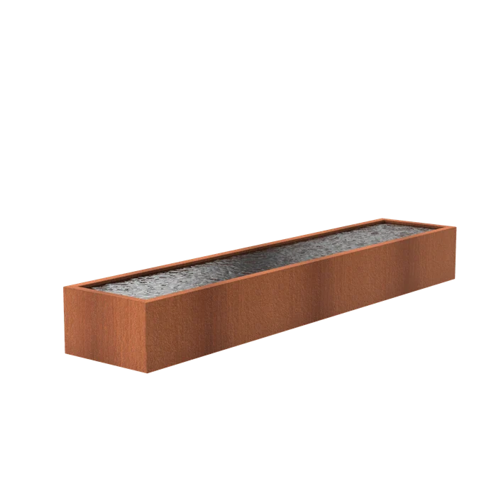 Bassin en acier corten 100 x 25 x 60CM - 150L