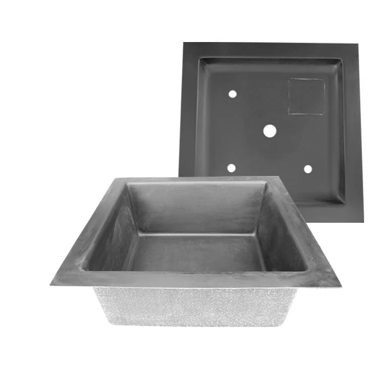 PACK Bac de fontaine + couvercle 110 x 110 x 32CM - Polyester