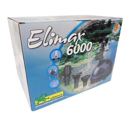 ELIMAX 6000 - pompe fontaine de bassin - Qmax(l/h) 6100, 125w, Hmax(m) 3,90, 1" - cloche d'eau 110cm, volcan H180x220 cm, jet moussant 60cm