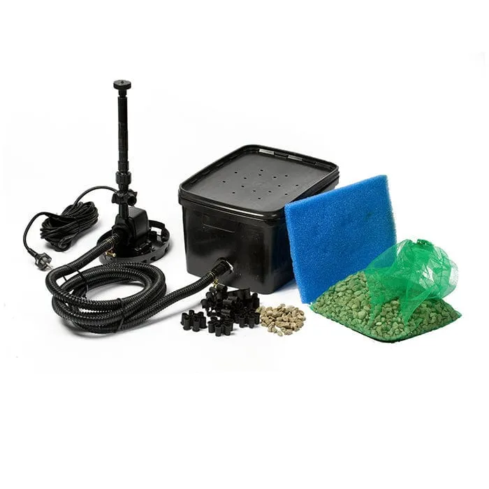 BIOPURE 2000 BasicSet - Elimax 1000, tuyau 3m, tubulure de sortis 13/25mm, mousse filtrante bleue 1x, sachets de filtration 2x, couvercle perforé
