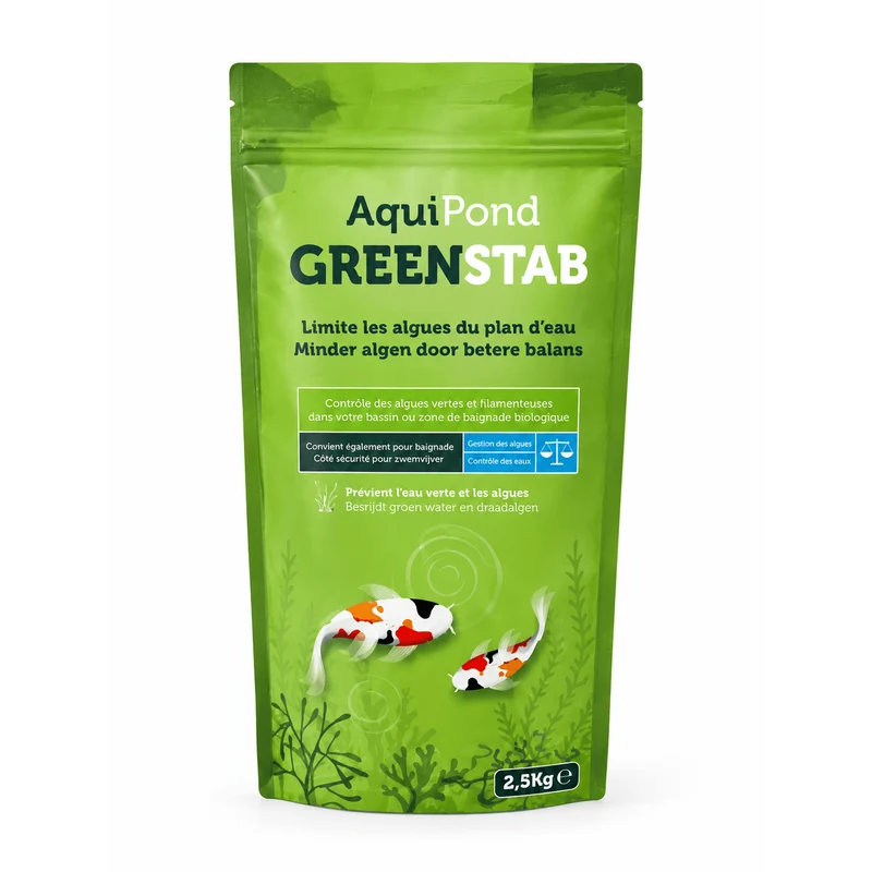 Aquipond Greenstab - Traitement naturel contre les algues du bassin (même en hiver)