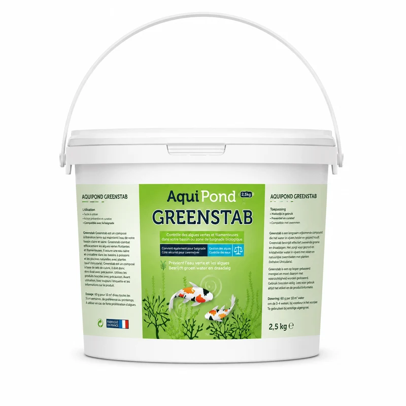 Aquipond Greenstab - Traitement naturel contre les algues du bassin (même en hiver)