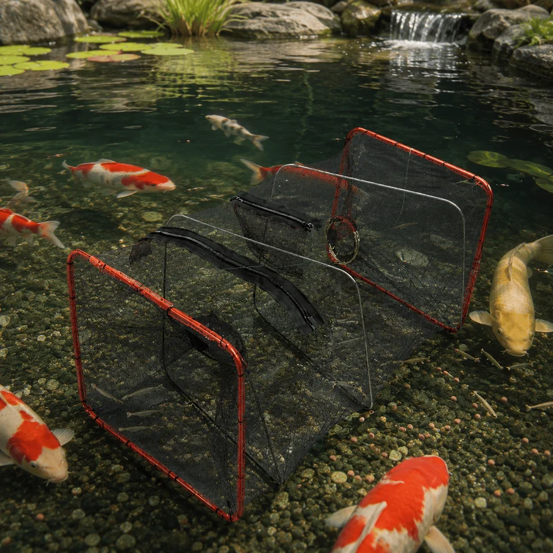 Nasse à Poissons Pliante pour Capturer les Alevins - 55 X 25 CM X 25 CM