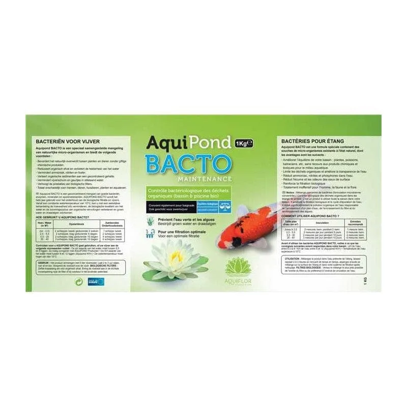 Aquipond Bacto Maintenance – 1 Kg - Bactéries de Maintenance