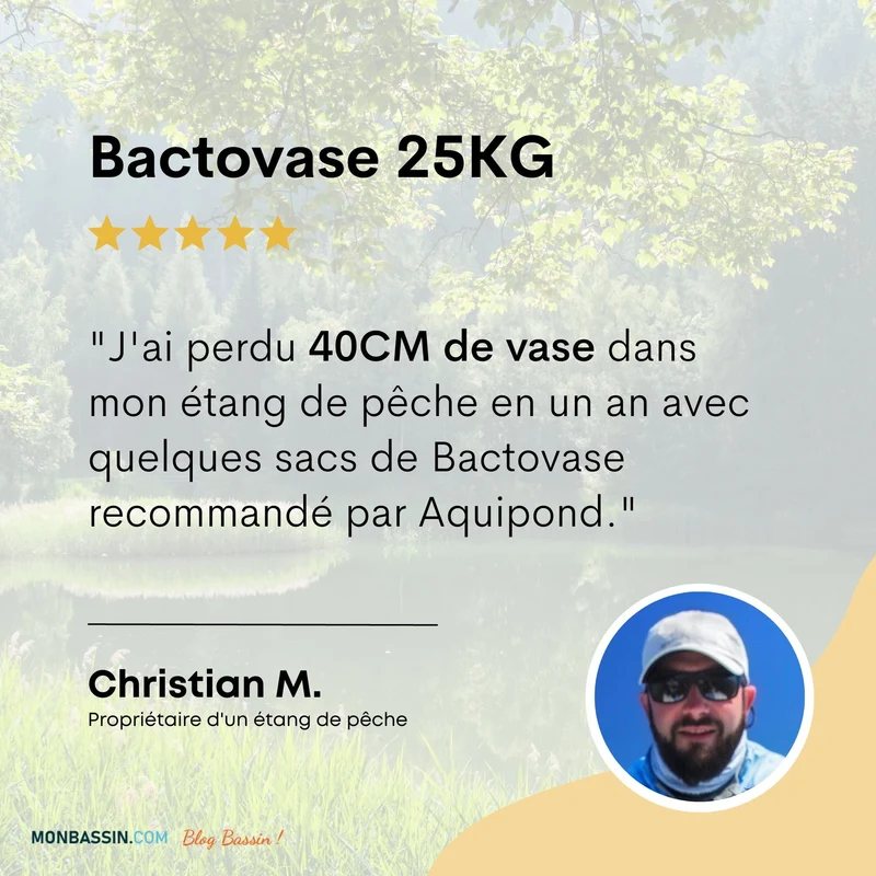 Aquipond Bactovase - 1Kg - Bactéries pour réduire la vase en étang naturel - Traite jusqu'à 10M²