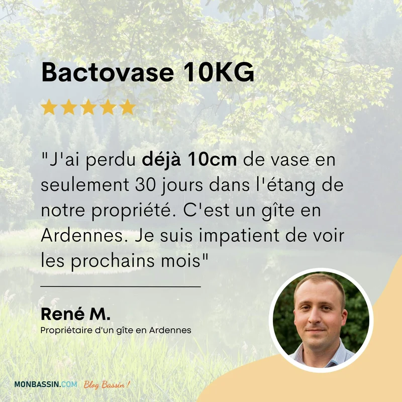 Aquipond Bactovase - 1Kg - Bactéries pour réduire la vase en étang naturel - Traite jusqu'à 10M²