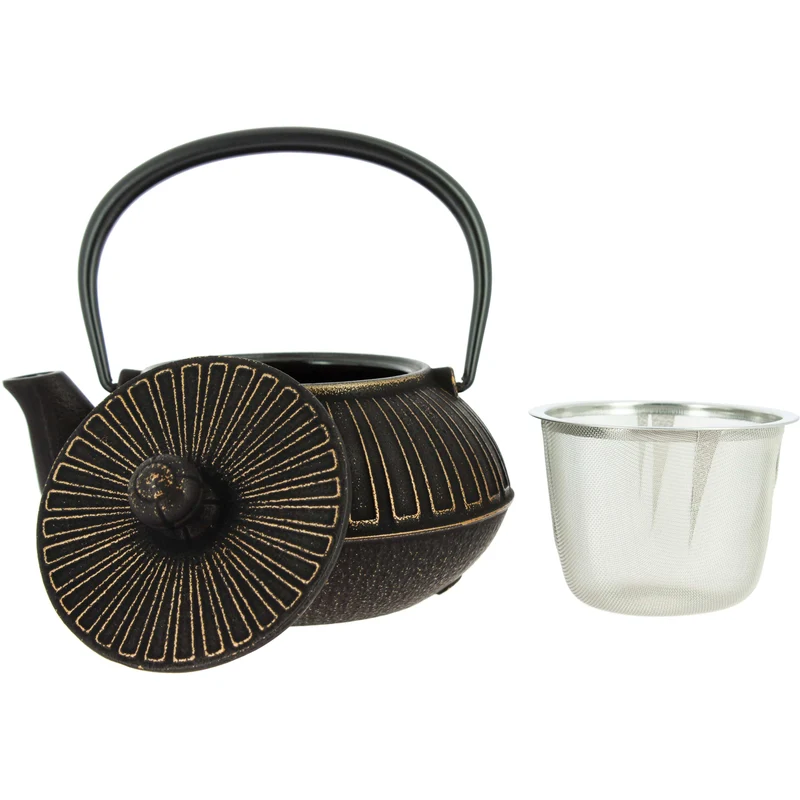 Théière Iwachu Kiku Noir-Doré - 650 ml