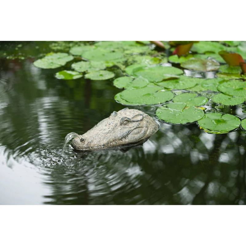 Gargouille flottante crocodile 10CM - Cracheur pour petit jeu d'eau - Ubbink