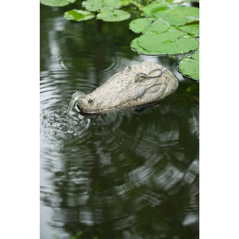 Gargouille flottante crocodile 10CM - Cracheur pour petit jeu d'eau - Ubbink