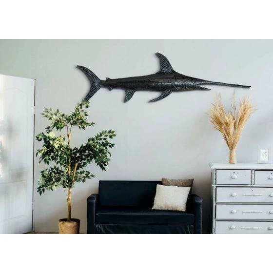 Espadon GM - Poisson décoratif en métal recyclé