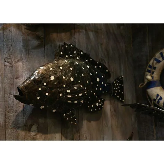 Mérou - Poisson décoratif en métal recyclé